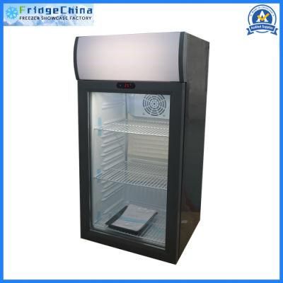 80L Vertical Display Door Chiller Refrigerator Beverage Showcase
