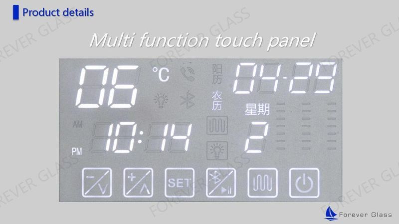 Factory Bathroom Bluetooth Wall Mirror Touch Control LED Lighted Mirror with Demister Pad