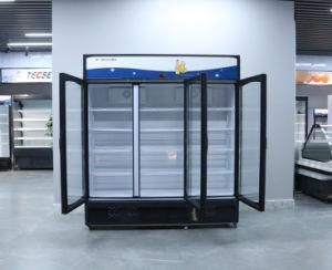 Three Glass Door Bottle Chiller Beverage Cooler Commercial Refrigerated Showcase