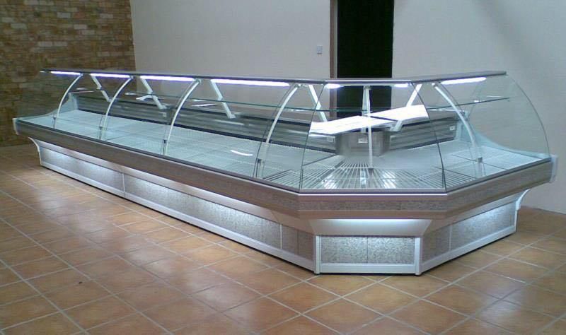 Supermarket Curved Type Deli Showcase 3.75m Length Straight Unit