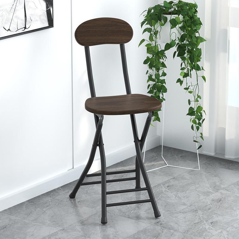 Household Folding Dining Chair Leisure Backrest Dormitory Stool Portable Round Stool Chair