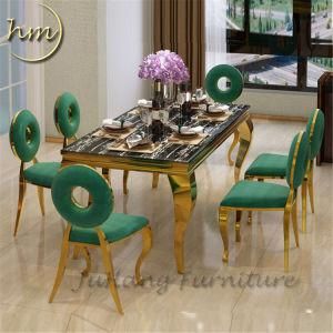 Rose Gold Painting Luxury Stainless Steel Dining Table