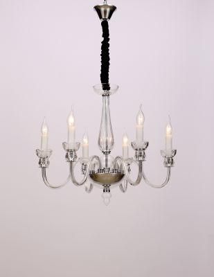 2021 New Design European Style Classic Living Room Indoor Six Lights Glass Chandelier Lights