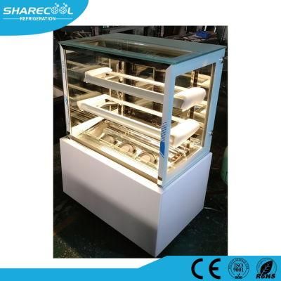 Stainless Steel Cake Refrigerating Display Showcase with Glass Door