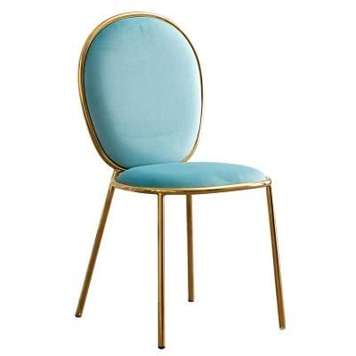 Wholesale Home Furniture Wedding Banquet Velvet Seat Dining Chair with Golden Legs
