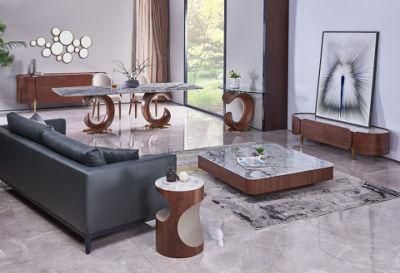 Customized Kitchen Dining Tables Rectangular Natural Marble Top or Glass Top Dining Room Table