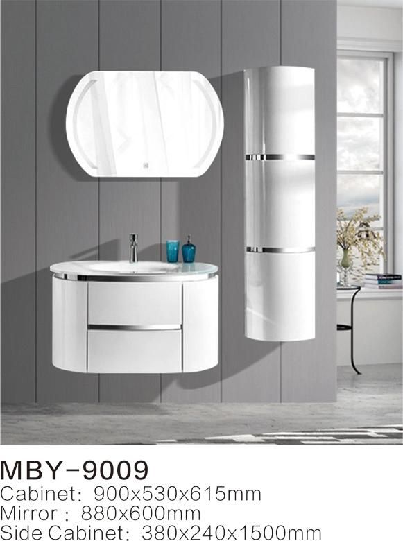 PVC Bathroom Vanity Cabinet Furniture with Glass Basin