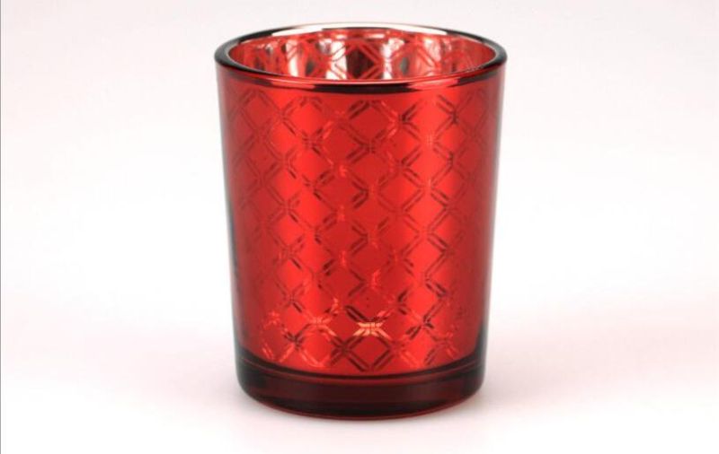 Amazon Hot Sale Customized Tealight Metallic Candle Glass Holder for Home Decor