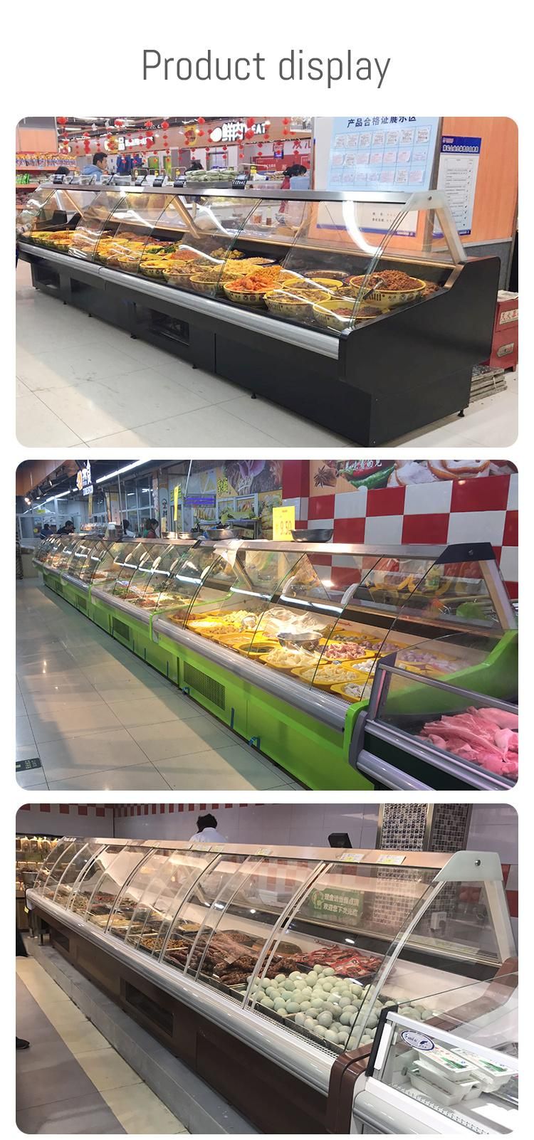 Butcher′ S Glass Door Commercial Refrigerator Showcase for Meat