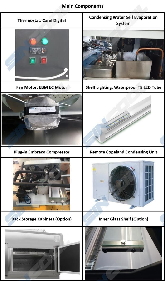 Butcher Shop Hydraulic Straight Glass System Meat Refrigeration Showcase