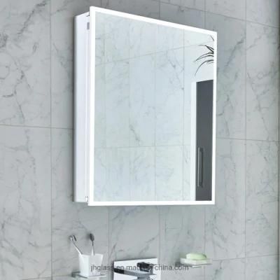 Modern Style LED Illuminated Mirror Cabinet Wall Mounted Cabinet for Home Decoration with Glass Shelf &amp; Touch Sensor