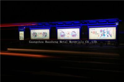 Stainless Steel Bus Shelter with LED Light Box (HS-BS-E024)
