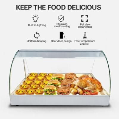 Electric Commercial Restaurant Counter Glass Pizaa Chicken Pie Hot Food Warmer Display Showcase