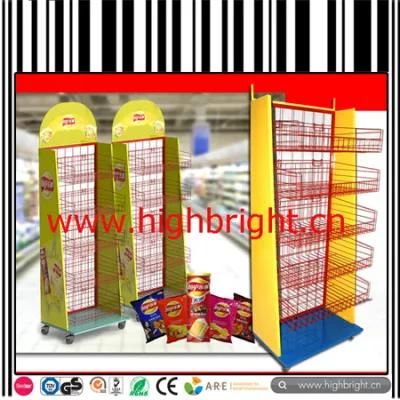 Promotional Metal Wire Snack Basket Display Rack for Chips