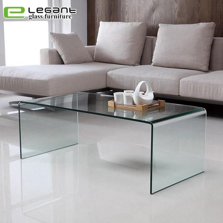 Bent Glass Coffee Table in Clear Color