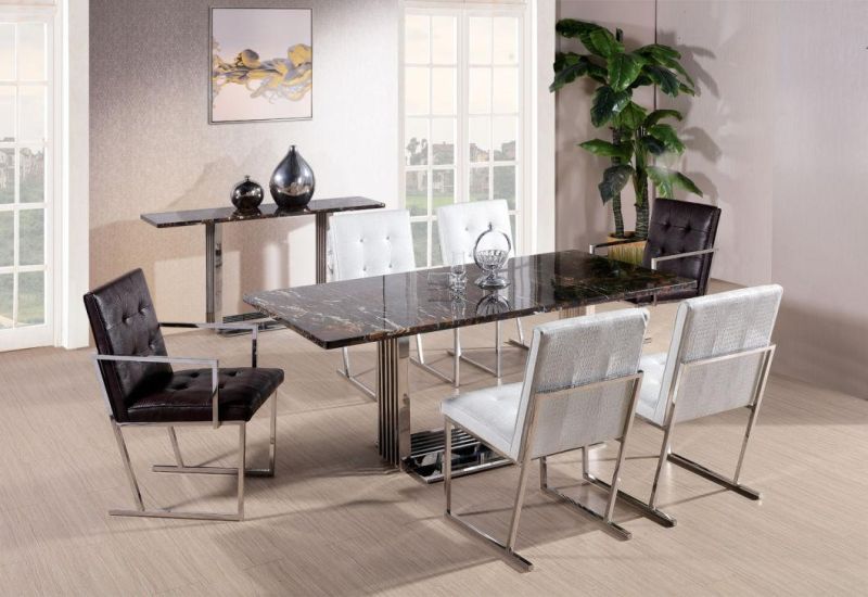 Morden Home Furniture Luxury Round Dining Table with 5-Set for Dining Room