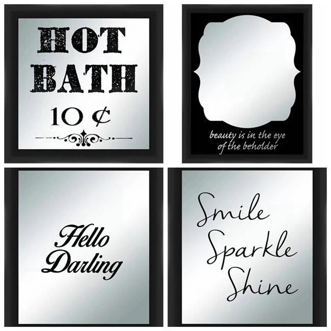 3mm Hot Bath Silkscreened Mirror Frameless Textual Art