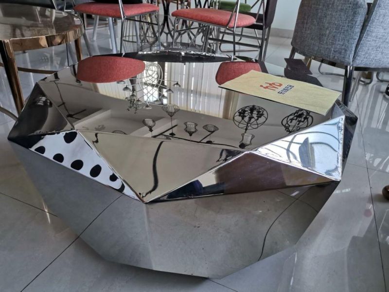 Geometric Customized High-End Stainless Steel Home Office Coffee Table