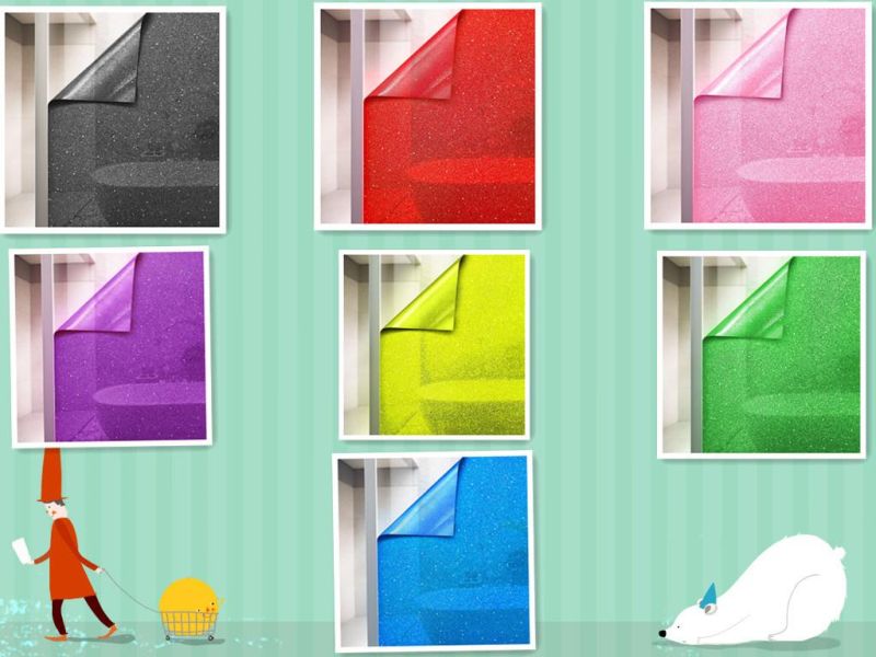 Color Decorative Film Window Stickers Sliding Door Self Adhesive Glass Film Translucent Colored Two Way Transparent Window Film