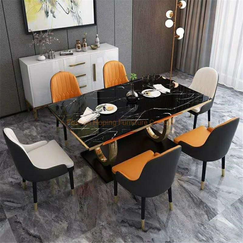 Hotel Modern Coffee Shop Table Chair Restaurant Furniture Set Gold Chrome Black Low Back Dining Room Wedding Chairs on Sale Traditional Living Room Chairs
