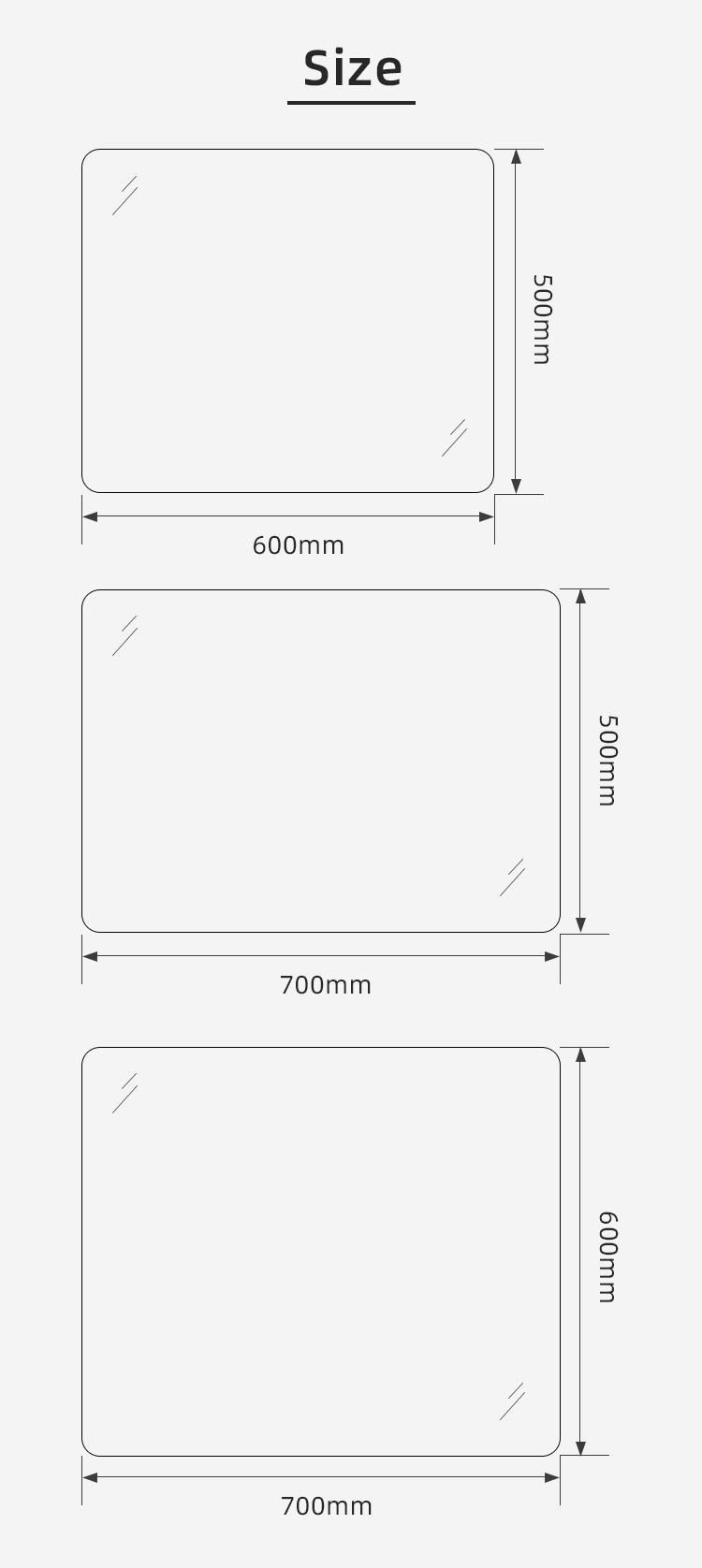 Rectangular Shape Body Sensor Mirror Defog Shower Mirror Bathroom Vanity Smart LED Mirror