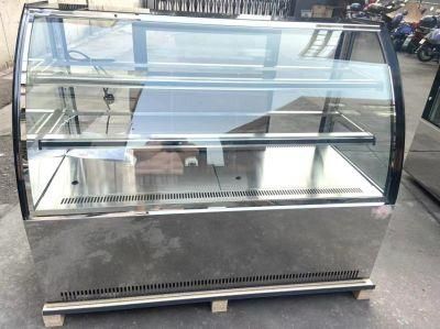 Glass Sliding Door Display Stainless Steel Adjustable Shelves Cake Bakery Showcase