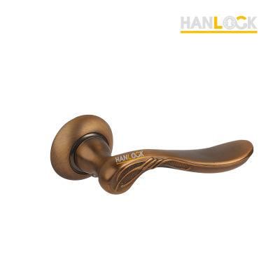 Round Rosette Gold Classic Style Euro Wooden Front Door Handles