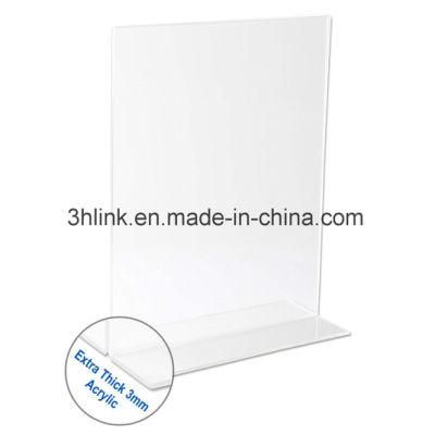 A4 Acrylic Sign Holder L-Shaped and T-Shaped Transparent Slanted Acrylic / PMMA / Plexiglass / Crystal / Plastic / PC / Perspex / Glass Sign Holder 8.5