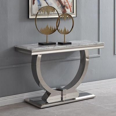 Modern Luxury Stainless Steel Glass Can Be Golden Design Console Table