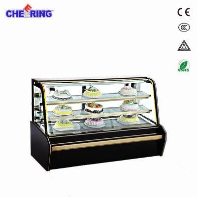 Good Quality Luxury Commercial Cake Display Showcase with Double Curve