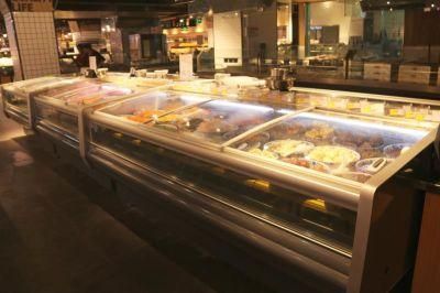 Plug-in Fresh Meat Display Flat Glass Showcase Deli Case