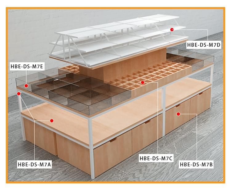 Wholesale Multi-Functional Wooden and Metal MDF Display Stand for Shop