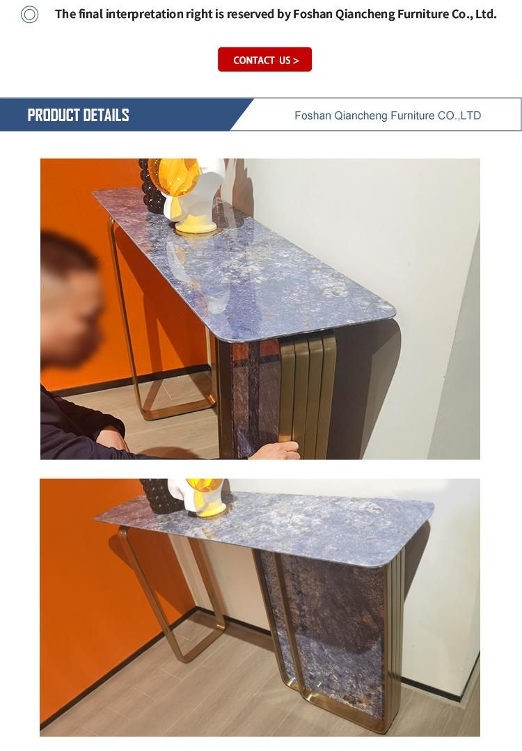 Luxury Dining Set Marble Top Console Table