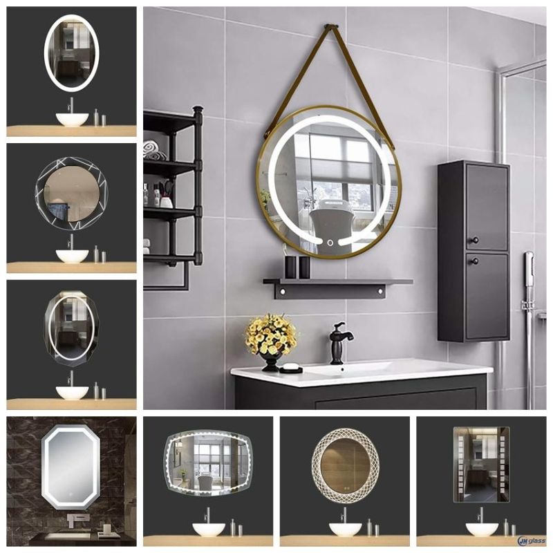 American Style LED Mirror Cabinet for Home Hotel Decoration Double Door Wall Mounted Mirror Cabinet with Touch Sensor