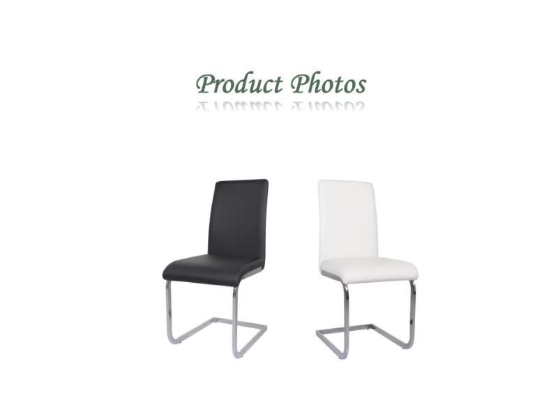 New Design Modern Dining Chair Denmark Style Dining Room PU Leather Chair with Chrome Plated Metal Legs