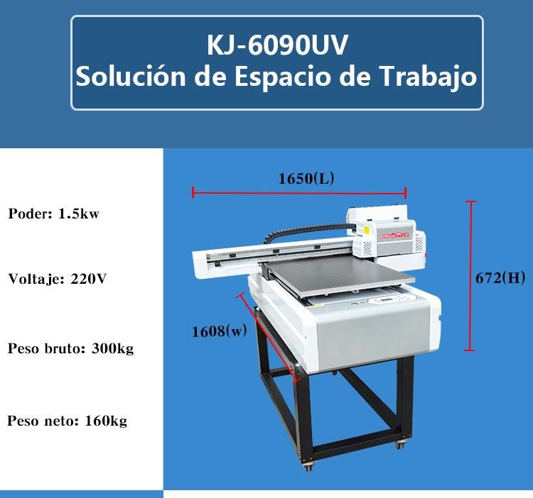 Automatic Derect Printing Kingjet Glass UV Flat Bed Printer Kj-6090UV