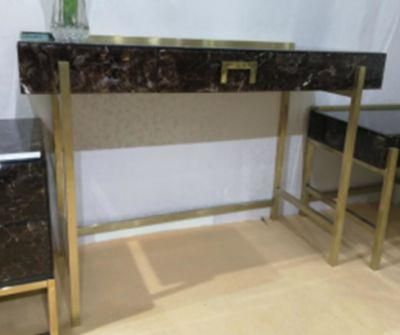 Tempered Glass Metal Steel Frame Dining Console Table for Home and Hotel