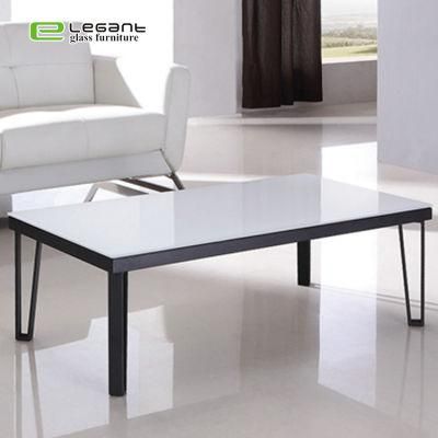 Home Decor Metal Legs Modern Glass Side Table / Glass Table