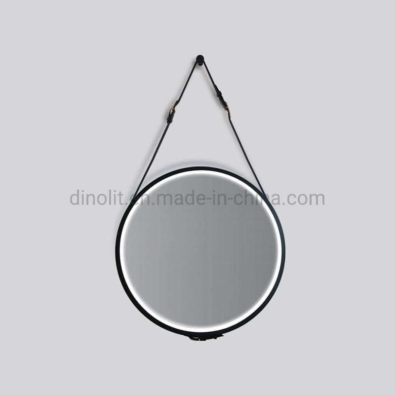 Round 220/110V Modern Wall Bathroom LED Light Touch Sensor Control Magic Glass Hotel Project Luxury Mirror with Belt/Digital Clock/Defogger CE ETL IP44