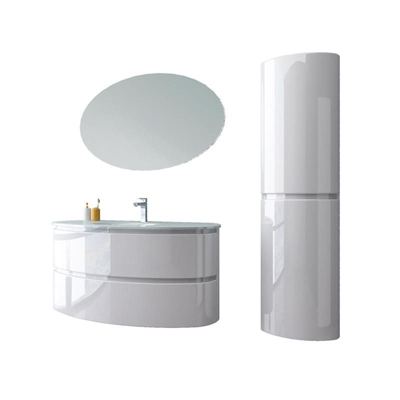PVC Single Sink Bathroom Vanity European Luxury Hot Sale Ready Made Master Bathroom Mirror with Side Cabinet