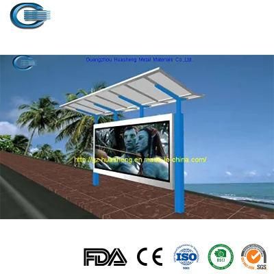 Huasheng Bus Metal Stop Shelter China Bus Stand Factory Outdoor Solar Power Bus Stops Shelters