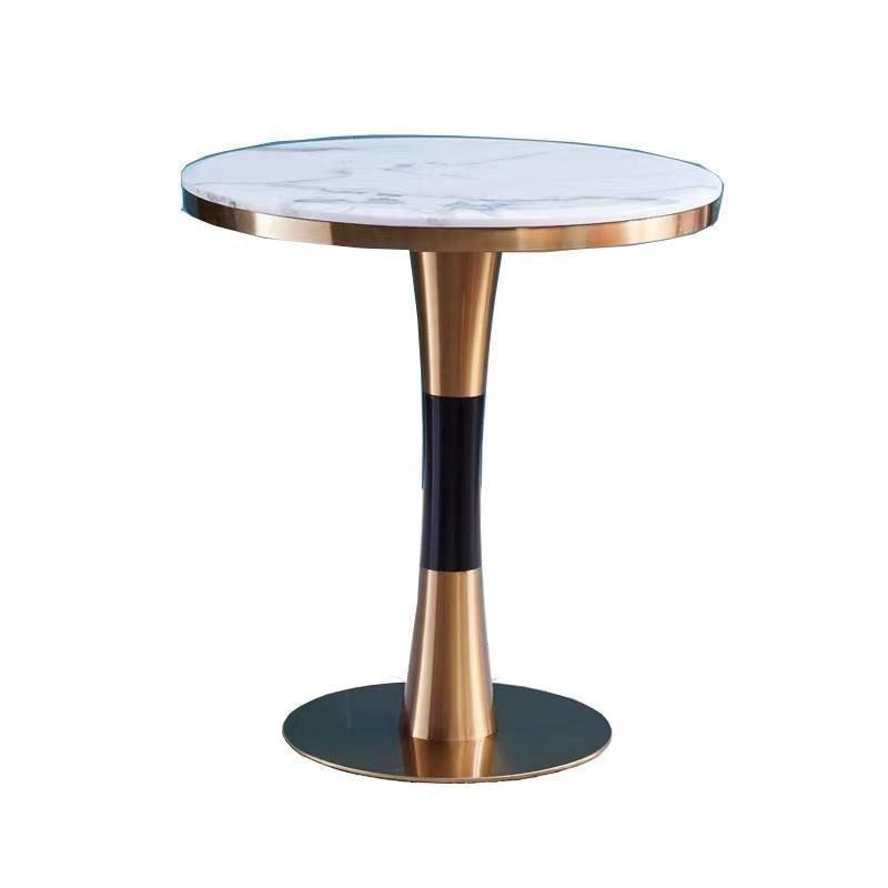 Latest Design Marble End Table Gold Metal Stainless Steel Coffee Table for Home