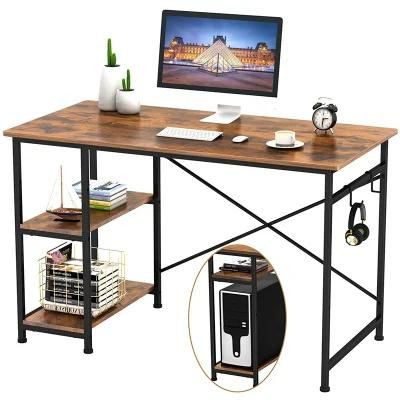 Modern Home Office Furniture Table Working Desk Restaurant Wooden Dining Table with Metal Frame