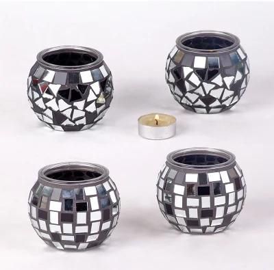 Color Glass Mosaic with Handmade Candle Holders for Wedding Dinner Hom