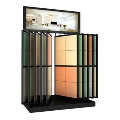 Quartz/Metal/Ceramic/Mosaic Tile Leaf/Tile Wing Rack Customized Display Fixture Exhibition/Floor Stone Tile Display Stand Rack for Showroom