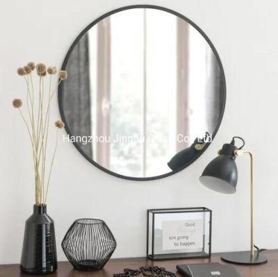 Brass Black Metal Frame 30&quot; Decorative Round Bathroom Mirror