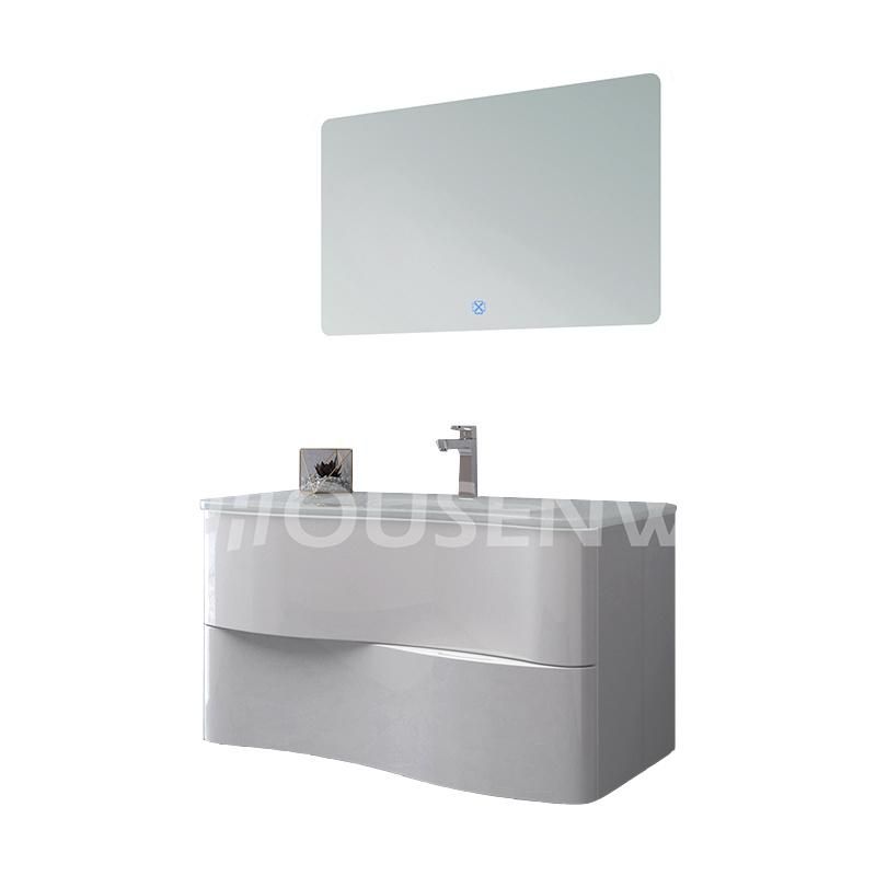 Fast Delivery Mirror Cabinet Bathroom Housen PVC Glass Basin Moden Bathroom Furniture