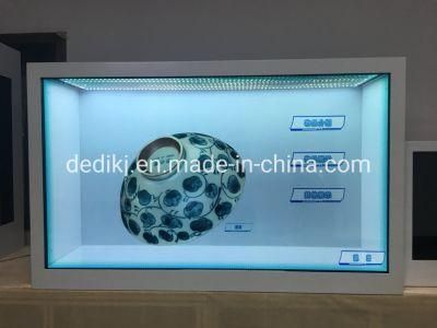 55-Inch Landscape Transparent LCD Showcase with CE Approval