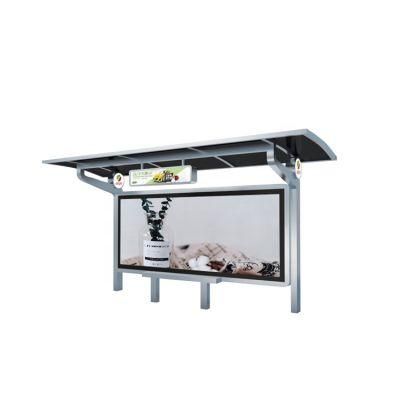 Simple Style Bus Shelter Stainless Steel Bus Shelter and Light Box