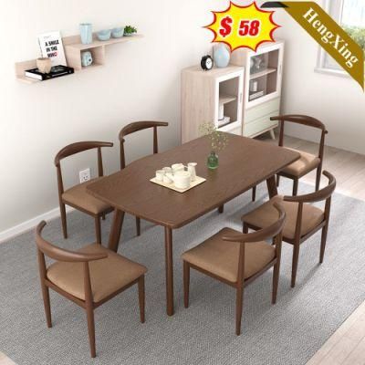 Solid Wood Restaurant Living Room Furniture Wooden Dinner Table Set with Chair
